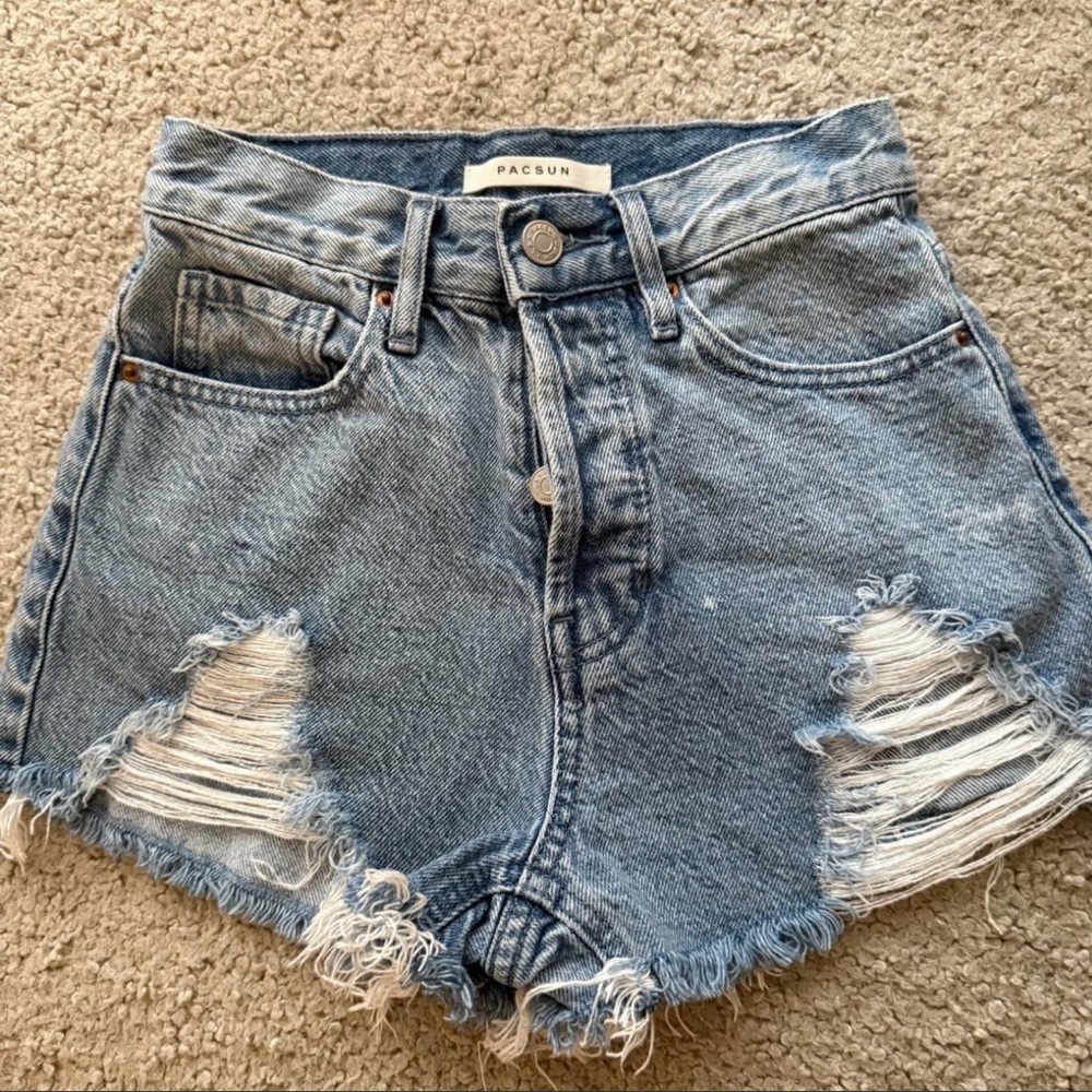 Pacsun Women's Distressed Jean Shorts - Blue